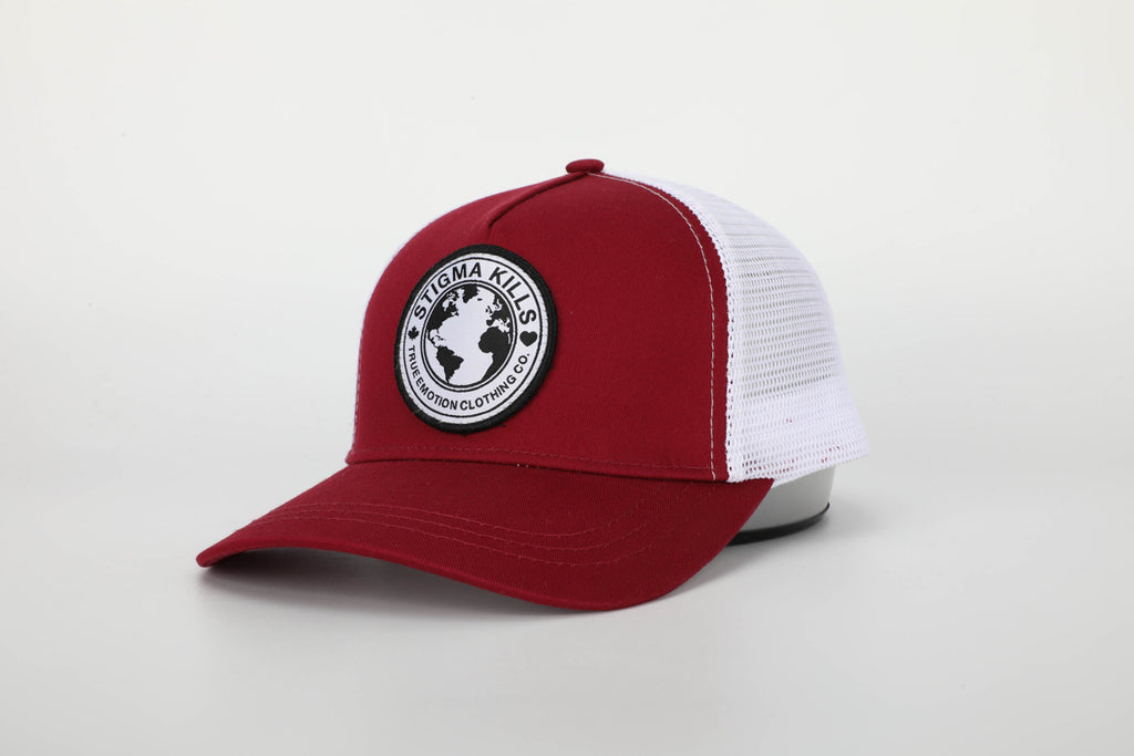Stigmakills™ Trucker Hat -red/white with white patch