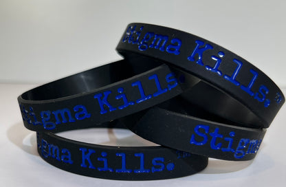 Stigmakills™ Wristband - Black with blue