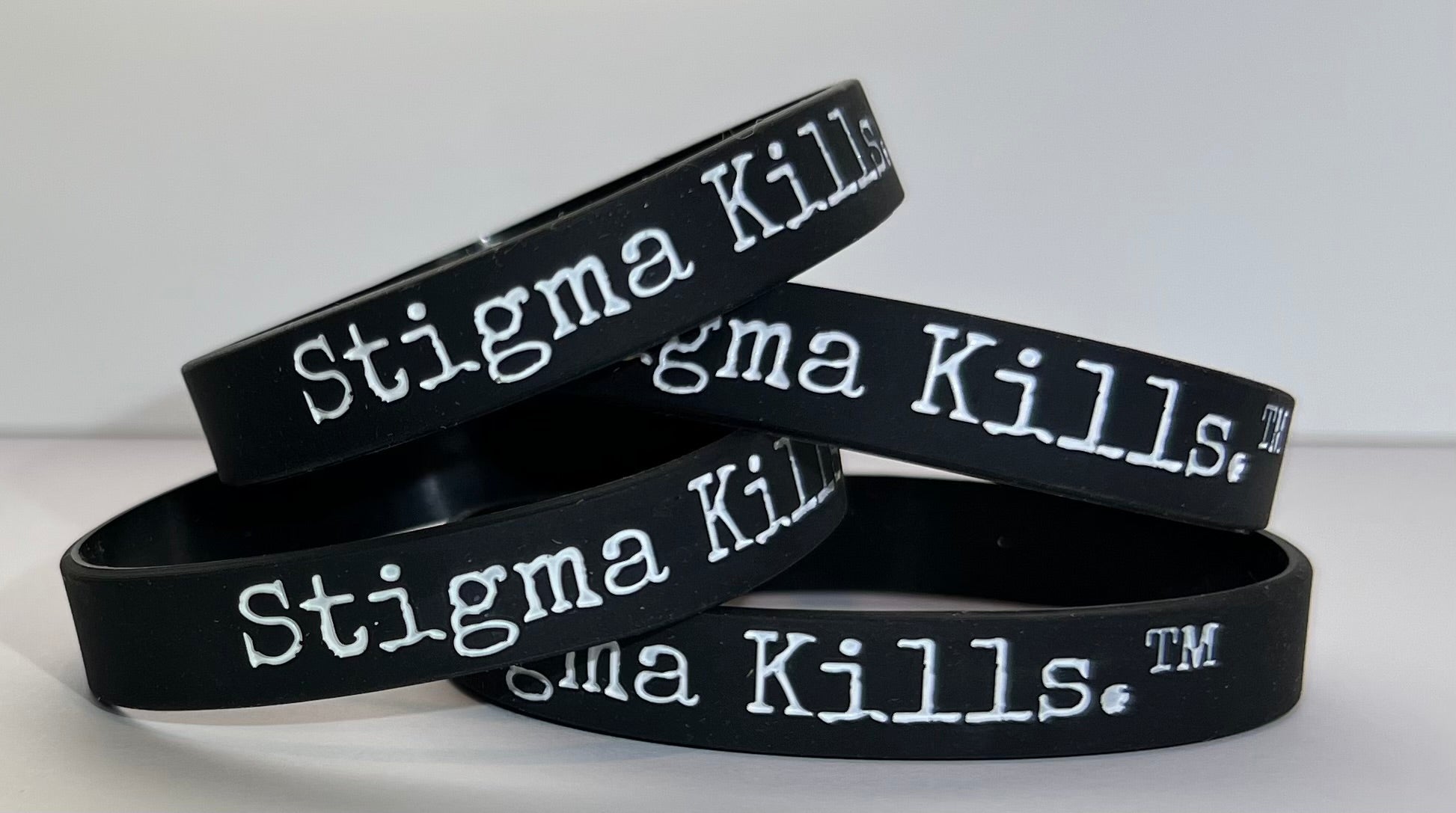 Stigmakills™ Wristband - Black with white